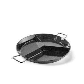 Paella Pan 16 Portions with Three Divider and Enamel Finish